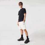 Lacoste מכנסיים קצרים עם אפקט טלאים בלוק צבעוני DZ4D0D1501 לבן b5l גברים
