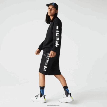 Lacoste מכנסיים קצרים עם הדפס רעיוני DZ4D0D1354 שחור 031 גברים
