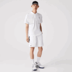 Lacoste מכנסיים קצרים עם רצועות צד מודפסות DZ4D0D1596 כחול כהה לבן 522 גברים - Image 2