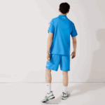 Lacoste מכנסיים קצרים עם רצועות צד מודפסות DZ4D0D1595 כחול לבן 8 פיקסלים גברים - Image 3