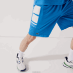 Lacoste מכנסיים קצרים עם רצועות צד מודפסות DZ4D0D1595 כחול לבן 8 פיקסלים גברים - Image 6