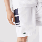Lacoste מכנסיים קצרים עם רצועות צד מודפסות DZ4D0D1596 כחול כהה לבן 522 גברים - Image 7