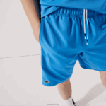 Lacoste מכנסיים קצרים עם רצועות צד מודפסות DZ4D0D1595 כחול לבן 8 פיקסלים גברים - Image 7