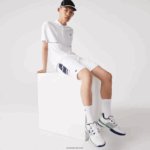 Lacoste מכנסיים קצרים עם רצועות צד מודפסות DZ4D0D1596 כחול כהה לבן 522 גברים