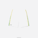 Lacoste מכנסיים קצרים קלים עם רצועות ניגודיות DZ4D0D1364 לבן ירוק צהוב לבן b0t גברים - Image 4
