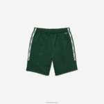 Lacoste מכנסיים קצרים תערובת צמר כותנה ממותגים DZ4D0D1539 ירוק 132 גברים - Image 4