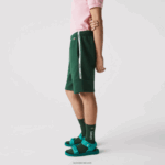 Lacoste מכנסיים קצרים תערובת צמר כותנה ממותגים DZ4D0D1539 ירוק 132 גברים - Image 6