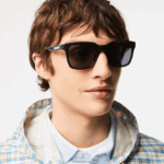 Lacoste מלבן משקפי שמש קו אקטיבי DZ4D0D2281 שחור/כחול 002 גברים