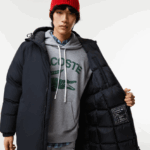 Lacoste מעיל ארוך עם כיתוב ממותג DZ4D0D1294 שחור 031 גברים - Image 2