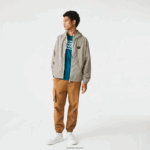 Lacoste מעיל אריג עם קפוצ'ון DZ4D0D1232 בז' נייבי לבן חאקי ירוק 87e גברים - Image 2