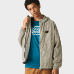 Lacoste מעיל אריג עם קפוצ'ון DZ4D0D1232 בז' נייבי לבן חאקי ירוק 87e גברים