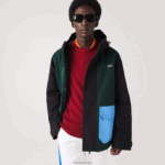 Lacoste מעיל אריג קולורבלוק דוחה מים DZ4D0D1247 שחור כחול ירוק ndn גברים
