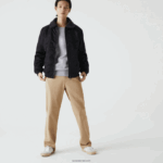 Lacoste מעיל בומבר מרופד בצווארון שרפה DZ4D0D1214 כחול כהה אפור כהה 2t9 גברים - Image 6