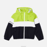 Lacoste מעיל ברדס עם רוכסן פוליאסטר ממוחזר DZ4D0D3054 כחול כהה לבן צהוב erv ילדים
