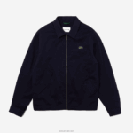 Lacoste מעיל גבארדין מכותנה אורגנית קצרה עם רוכסן DZ4D0D407 כחול כהה 166 גברים - Image 5