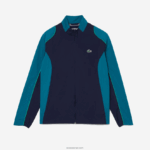 Lacoste מעיל גולף הניתן לאריזה ספורטיבית DZ4D0D1277 כחול כהה ירוק 6h2 גברים - Image 3