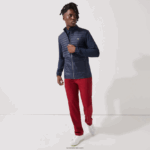 Lacoste מעיל גולף קל משקל עמיד במים ספורטיבי DZ4D0D1302 כחול כהה 5fs גברים - Image 4