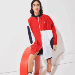 Lacoste מעיל גשם גדול מהדורת ספורט צרפתית מהדורת רוח ספורטיבית DZ4D0D1299 כחול כהה אדום לבן db3 גברים - Image 2