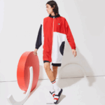 Lacoste מעיל גשם גדול מהדורת ספורט צרפתית מהדורת רוח ספורטיבית DZ4D0D1299 כחול כהה אדום לבן db3 גברים