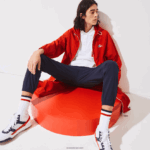 Lacoste מעיל גשם מתקפל במהדורת ספורט צרפתית DZ4D0D1295 אדום לבן כחול כהה yy2 גברים