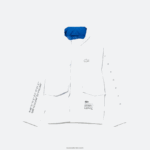 Lacoste מעיל דוחה מים ברדס נשלף DZ4D0D3240 לבן כחול שחור 9cw ילדים - Image 5