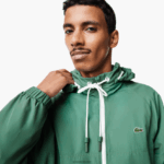 Lacoste מעיל דוחה מים ברדס נשלף DZ4D0D390 ירוק חאקי kx5 גברים - Image 2