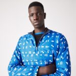 Lacoste מעיל טניס ספורטיבי דוחה מים DZ4D0D1236 לבן שחור כחול sbm גברים
