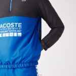 Lacoste מעיל טניס ספורטיבי דוחה מים DZ4D0D1236 לבן שחור כחול sbm גברים - Image 3