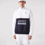 Lacoste מעיל טניס ספורטיבי דוחה מים DZ4D0D1237 לבן כחול כהה 0l3 גברים - Image 2