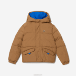 Lacoste מעיל טפטה עם ברדס רקמת תנין DZ4D0D3222 חום כחול 9fg ילדים - Image 5