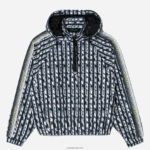 Lacoste מעיל טרנינג עם קפוצ'ון גדול מדי DZ4D0D2437 שחור כחול לבן zi8 נשים - Image 4