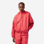 Lacoste מעיל טרנינג עם קפוצ'ון גדול מדי DZ4D0D2438 כתום אדום ורוד zi1 נשים