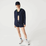 Lacoste מעיל ניילון ספורטיבי קל רוכסן ורשת DZ4D0D2633 כחול כהה ירוק bwy נשים