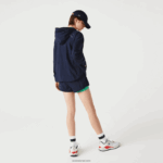 Lacoste מעיל ניילון ספורטיבי קל רוכסן ורשת DZ4D0D2633 כחול כהה ירוק bwy נשים - Image 3