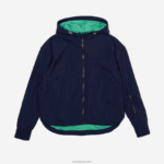 Lacoste מעיל ניילון ספורטיבי קל רוכסן ורשת DZ4D0D2633 כחול כהה ירוק bwy נשים - Image 5
