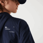 Lacoste מעיל ניילון ספורטיבי קל רוכסן ורשת DZ4D0D2633 כחול כהה ירוק bwy נשים - Image 7