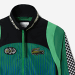Lacoste מעיל ספורט עם הדפס לוח דמקה DZ4D0D392 ירוק כחול צ'י גברים - Image 6