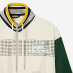 Lacoste מעיל ספורט פוליאסטר ממוחזר DZ4D0D391 לבן ירוק pt2 גברים - Image 3