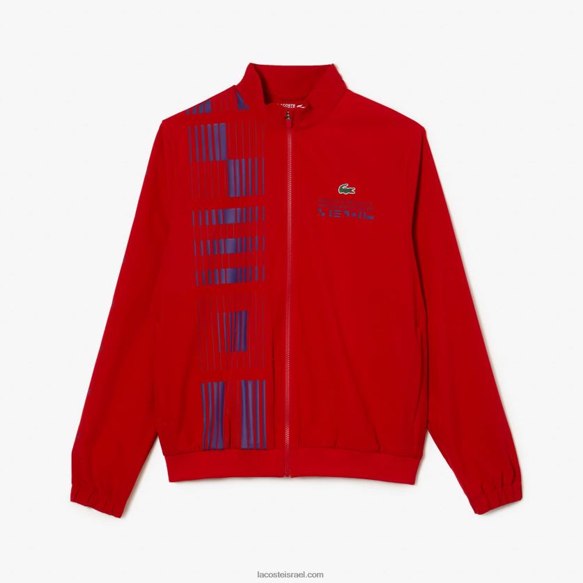 Lacoste מעיל ספורט x novak djokovic DZ4D0D1266 אדום סגול trf גברים - Image 1