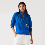 Lacoste מעיל ספורטיבי דוחה מים שניתן לארוז DZ4D0D2618 כחול k1q נשים