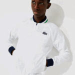 Lacoste מעיל ספורטיבי קל משקל עמיד במים DZ4D0D1321 לבן נייבי כחול לבן ירוק gqe גברים - Image 2