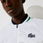 Lacoste מעיל ספורטיבי קל משקל עמיד במים DZ4D0D1321 לבן נייבי כחול לבן ירוק gqe גברים - Image 5