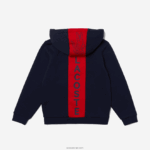 Lacoste מעיל צמר ממותג עם רוכסן DZ4D0D3253 כחול כהה אדום k1h בנים - Image 2