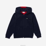Lacoste מעיל צמר ממותג עם רוכסן DZ4D0D3253 כחול כהה אדום k1h בנים