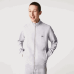 Lacoste מעיל צמר פיקה צווארון סטנד רוכסן DZ4D0D1036 chine אפור cca גברים - Image 2