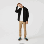 Lacoste מעיל צמר פיקה צווארון סטנד רוכסן DZ4D0D1034 שחור 031 גברים