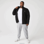 Lacoste מעיל צמר פיקה צווארון סטנד רוכסן DZ4D0D1034 שחור 031 גברים - Image 3