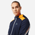 Lacoste מעיל קפוצ'ון פוליאסטר ממוחזר טניס DZ4D0D379 כחול כהה כתום לבן ag4 גברים - Image 2