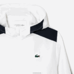 Lacoste מעיל קפוצ'ון פוליאסטר ממוחזר טניס DZ4D0D381 לבן נייבי כחול צהוב x1i גברים - Image 2