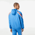 Lacoste מעיל קפוצ'ון פוליאסטר ממוחזר טניס DZ4D0D380 כחול לבן wxi גברים - Image 3